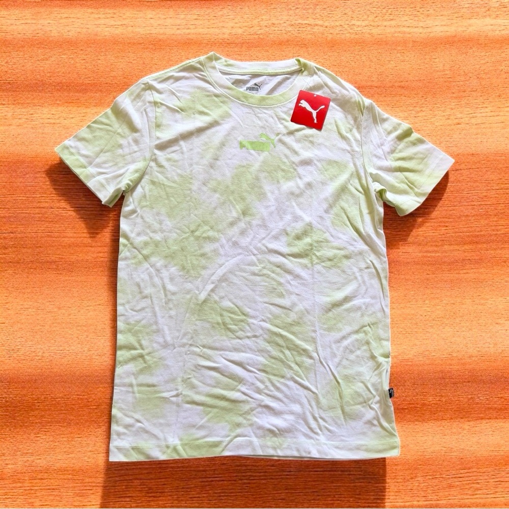 Puma Cloud Tie Dye Crew Neck T-shirt Men’s Small Lime Green NWT